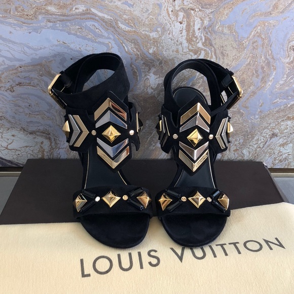 Louis Vuitton "Shocking" Gold Silver Sandals - Picture 3 of 8